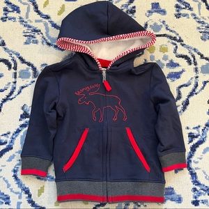 Hatley zip up moose hoodie NWT